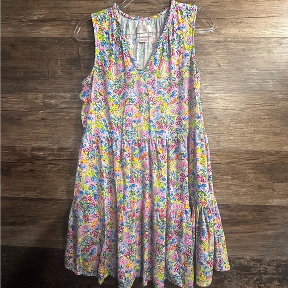 Stella Parker Pink Yellow Floral Tiered V-Neck Sundress - Picture 8 of 8